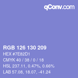 Color code: RGB 126 130 209 | qconv.com