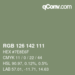 Código de color: RGB 126 142 111 | qconv.com