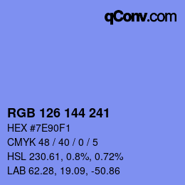 颜色代码: RGB 126 144 241 | qconv.com