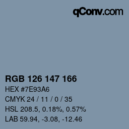 Color code: RGB 126 147 166 | qconv.com