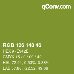 Farbcode: RGB 126 148 46 | qconv.com