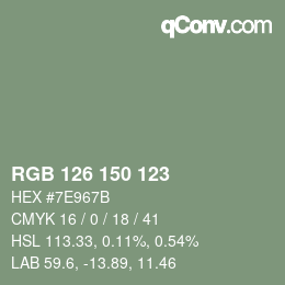 Code couleur: RGB 126 150 123 | qconv.com