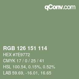 カラーコード: RGB 126 151 114 | qconv.com