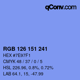Código de color: RGB 126 151 241 | qconv.com