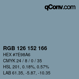 Color code: RGB 126 152 166 | qconv.com