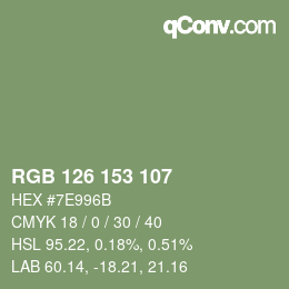 颜色代码: RGB 126 153 107 | qconv.com
