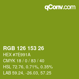 Color code: RGB 126 153 26 | qconv.com