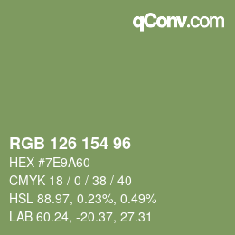 Farbcode: RGB 126 154 96 | qconv.com