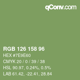 カラーコード: RGB 126 158 96 | qconv.com