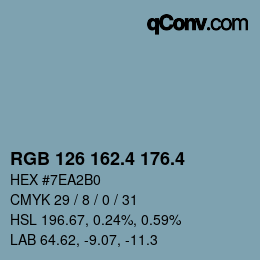 カラーコード: RGB 126 162.4 176.4 | qconv.com