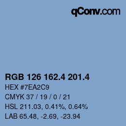 カラーコード: RGB 126 162.4 201.4 | qconv.com