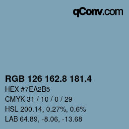 カラーコード: RGB 126 162.8 181.4 | qconv.com