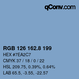 カラーコード: RGB 126 162.8 199 | qconv.com