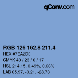 カラーコード: RGB 126 162.8 211.4 | qconv.com