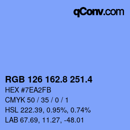 カラーコード: RGB 126 162.8 251.4 | qconv.com