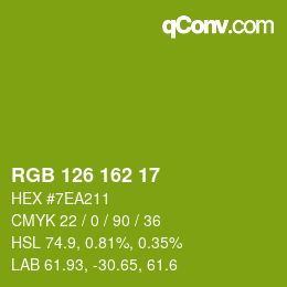Color code: RGB 126 162 17 | qconv.com