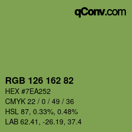 カラーコード: RGB 126 162 82 | qconv.com