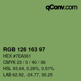 Código de color: RGB 126 163 97 | qconv.com
