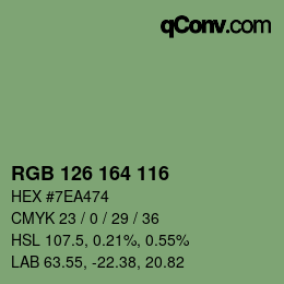 Code couleur: RGB 126 164 116 | qconv.com