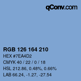 Color code: RGB 126 164 210 | qconv.com
