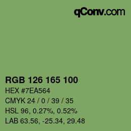 Farbcode: RGB 126 165 100 | qconv.com