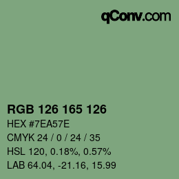 Farbcode: RGB 126 165 126 | qconv.com