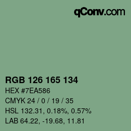 Code couleur: RGB 126 165 134 | qconv.com