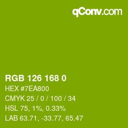 カラーコード: RGB 126 168 0 | qconv.com