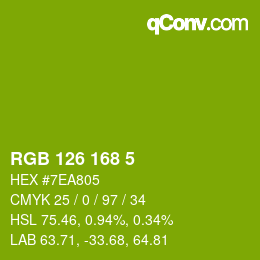 颜色代码: RGB 126 168 5 | qconv.com