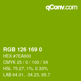 Color code: RGB 126 169 0 | qconv.com