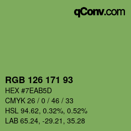 Color code: RGB 126 171 93 | qconv.com