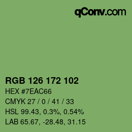 Color code: RGB 126 172 102 | qconv.com