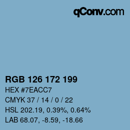 Color code: RGB 126 172 199 | qconv.com