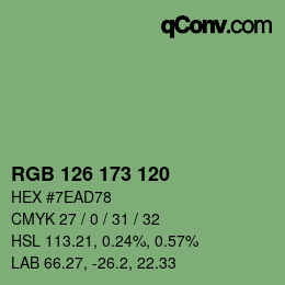 Farbcode: RGB 126 173 120 | qconv.com