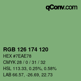 Farbcode: RGB 126 174 120 | qconv.com