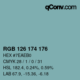 Farbcode: RGB 126 174 176 | qconv.com