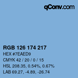 Color code: RGB 126 174 217 | qconv.com