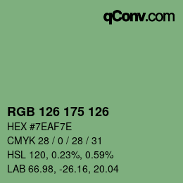 颜色代码: RGB 126 175 126 | qconv.com