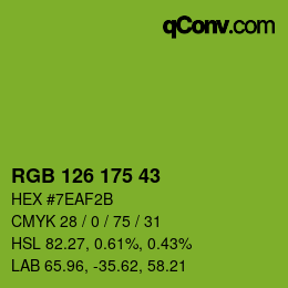 Color code: RGB 126 175 43 | qconv.com