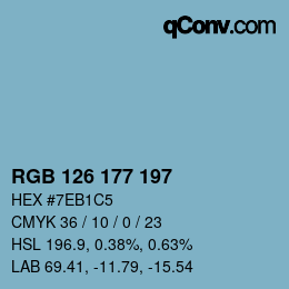 カラーコード: RGB 126 177 197 | qconv.com