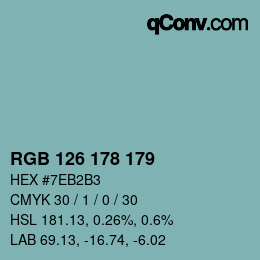 Color code: RGB 126 178 179 | qconv.com