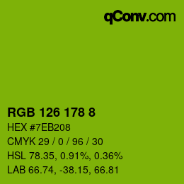 颜色代码: RGB 126 178 8 | qconv.com