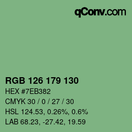 Color code: RGB 126 179 130 | qconv.com