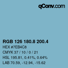 カラーコード: RGB 126 180.8 200.4 | qconv.com