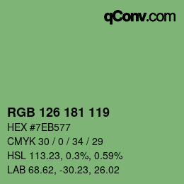 Color code: RGB 126 181 119 | qconv.com