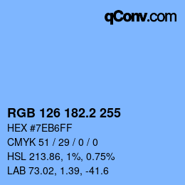 Color code: RGB 126 182.2 255 | qconv.com