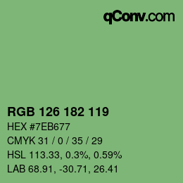 カラーコード: RGB 126 182 119 | qconv.com