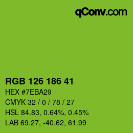 Color code: RGB 126 186 41 | qconv.com