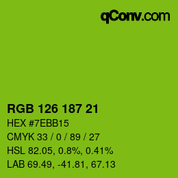 Color code: RGB 126 187 21 | qconv.com