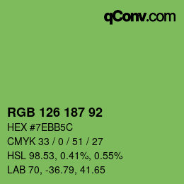 カラーコード: RGB 126 187 92 | qconv.com